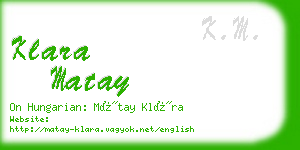 klara matay business card